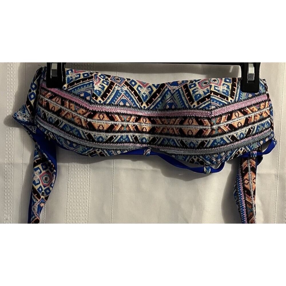 CALZEDONIA COBEY Bikini Beaded Tropical Padded Push Up Demi Lined Sequin Sz S/M
